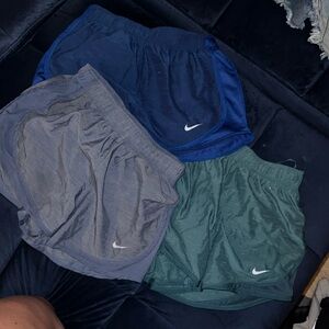 Nike heather shorts! Light blue, royal blue and deep teal! XS